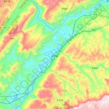 Mappa topografica 保家镇, altitudine, rilievo