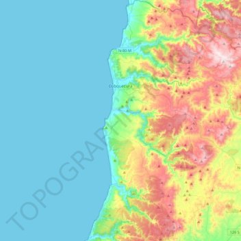 Mappa topografica Cobquecura, altitudine, rilievo