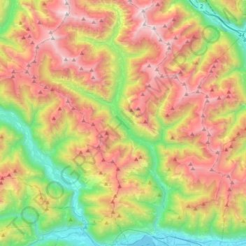 Mappa topografica Verzasca, altitudine, rilievo