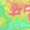 Mappa topografica Ville di Fiemme, altitudine, rilievo