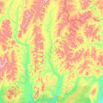 Mappa topografica Rock River, altitudine, rilievo