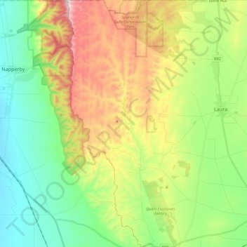 Mappa topografica Beetaloo Valley, altitudine, rilievo