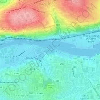 Mappa topografica Atlantic Pond, altitudine, rilievo