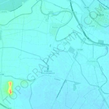 Mappa topografica Riola, altitudine, rilievo