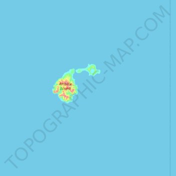 Mappa topografica Feni Islands, altitudine, rilievo