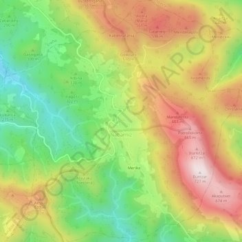 Mappa topografica Nabarniz, altitudine, rilievo