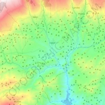 Mappa topografica Ugíjar, altitudine, rilievo