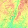 Mappa topografica Uwharrie National Forest, altitudine, rilievo