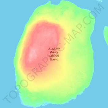 Mappa topografica Isola del Principe Carlo, altitudine, rilievo