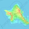 Mappa topografica Oahu, altitudine, rilievo