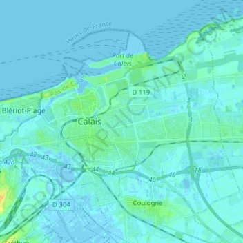 Mappa topografica 62100, altitudine, rilievo