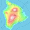 Mappa topografica Hawaii, altitudine, rilievo