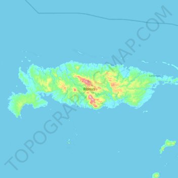 Mappa topografica Manus, altitudine, rilievo