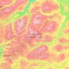 Mappa topografica Jotunheimen nasjonalpark, altitudine, rilievo