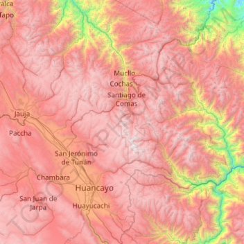 Mappa topografica Concepción, altitudine, rilievo