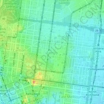 Mappa topografica Italia, altitudine, rilievo