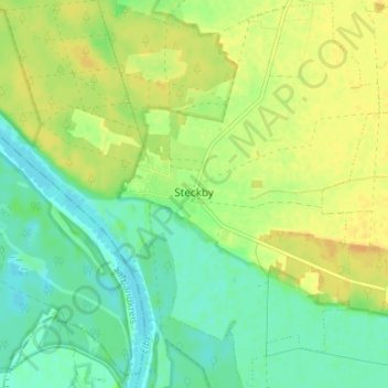 Mappa topografica Steckby, altitudine, rilievo