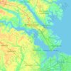 Mappa topografica James River, altitudine, rilievo