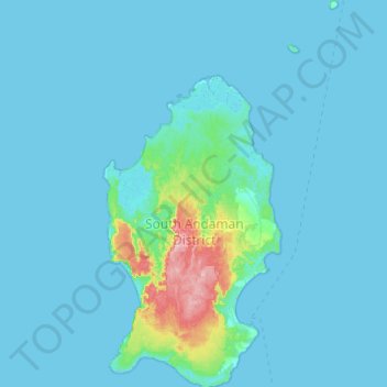 Mappa topografica Little Andaman, altitudine, rilievo