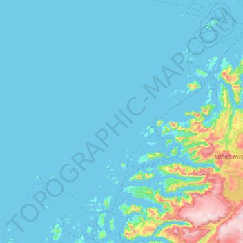 Mappa topografica Meløy, altitudine, rilievo
