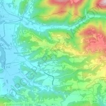 Mappa topografica Labro, altitudine, rilievo