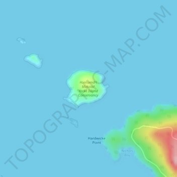 Mappa topografica Yorke Island, altitudine, rilievo