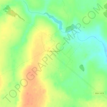 Mappa topografica Ламоново, altitudine, rilievo