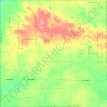 Mappa topografica Austin Township, altitudine, rilievo