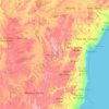 Mappa topografica Bahia, altitudine, rilievo