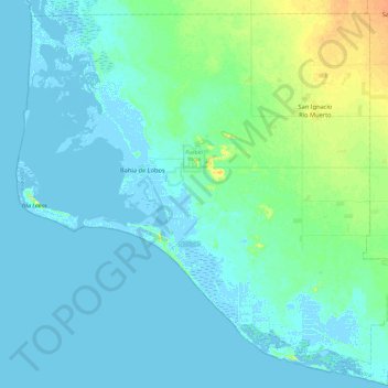 Mappa topografica San Ignacio Río Muerto, altitudine, rilievo