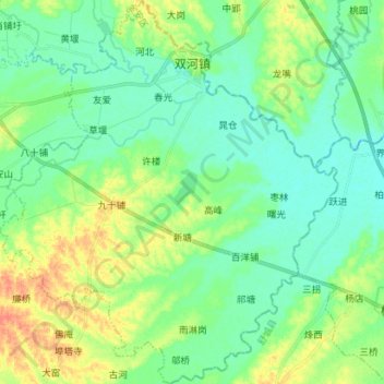 Mappa topografica 双河镇, altitudine, rilievo