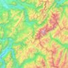 Mappa topografica Massif du Mont-Blanc, altitudine, rilievo