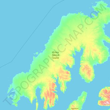 Mappa topografica Isola Principe Patrick, altitudine, rilievo