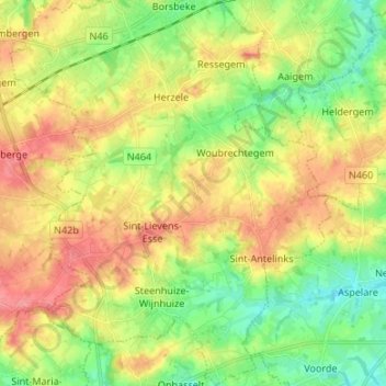 Mappa topografica 9550, altitudine, rilievo