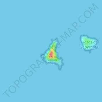 Mappa topografica Islas Chafarinas, altitudine, rilievo