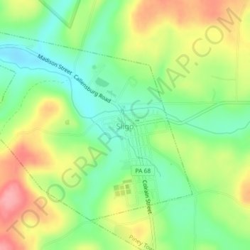 Mappa topografica Sligo, altitudine, rilievo