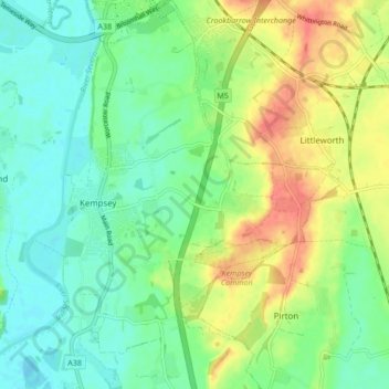 Mappa topografica Kempsey, altitudine, rilievo