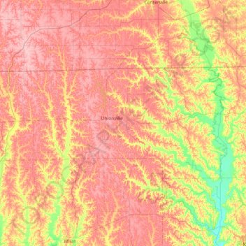 Mappa topografica Putnam County, altitudine, rilievo