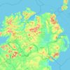 Mappa topografica Northern Ireland, altitudine, rilievo
