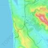 Mappa topografica Daly City, altitudine, rilievo