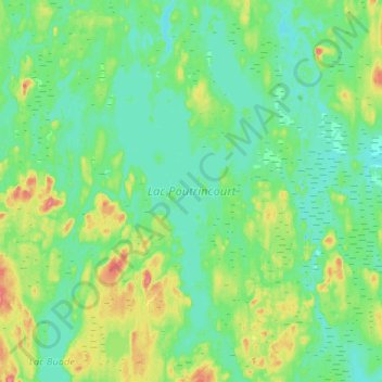 Mappa topografica Lac Poutrincourt, altitudine, rilievo