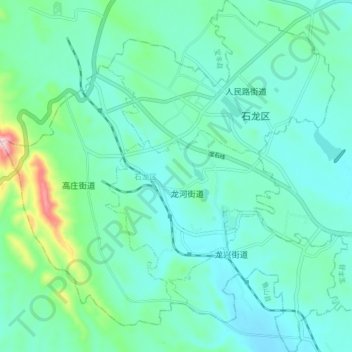 Mappa topografica 石龙区, altitudine, rilievo
