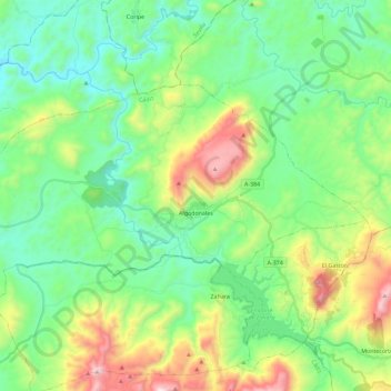 Mappa topografica Algodonales, altitudine, rilievo