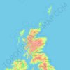Mappa topografica Scozia, altitudine, rilievo