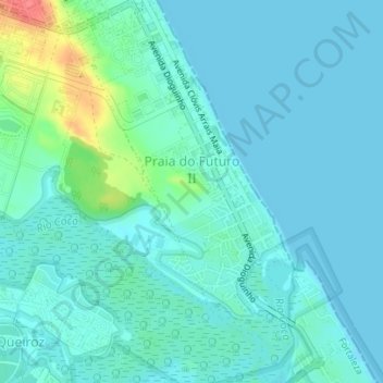 Mappa topografica Praia do Futuro II, altitudine, rilievo