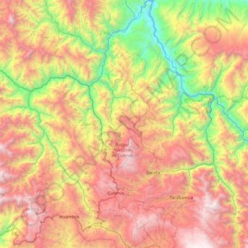 Mappa topografica Cutervo, altitudine, rilievo