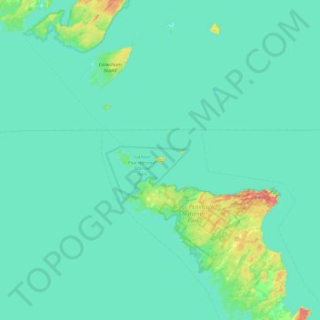 Mappa topografica Flowerpot Island, altitudine, rilievo