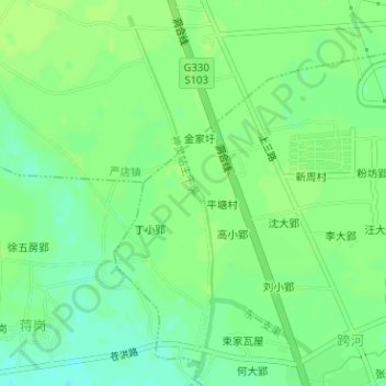 Mappa topografica 神灵站主干渠, altitudine, rilievo