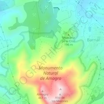 Mappa topografica Barranco del Draguillo, altitudine, rilievo