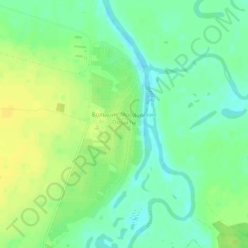 Mappa topografica Большие Мордовские Пошаты, altitudine, rilievo